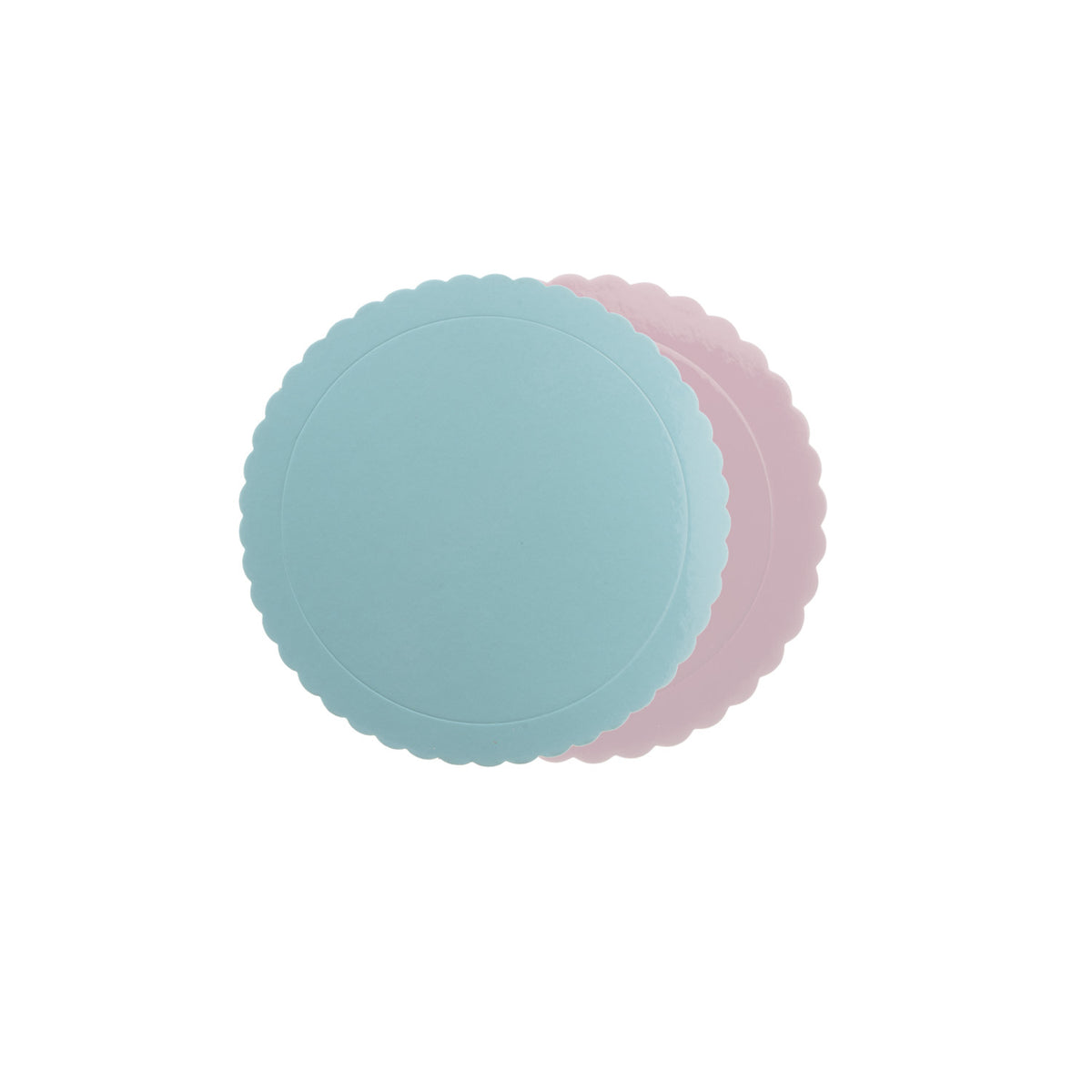 Base de gâteau ronde ondulée bleu / rose (Ø 25 cm)