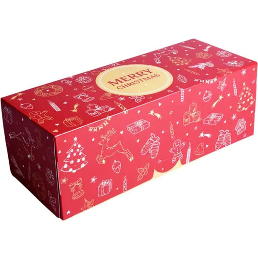 Boîte à bûche - Merry Christmas Rouge (30cm)