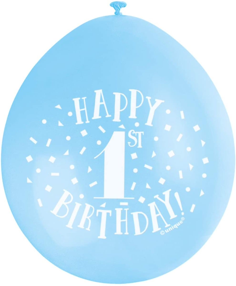 Ballons 1st Birthday Bleu (10pcs)