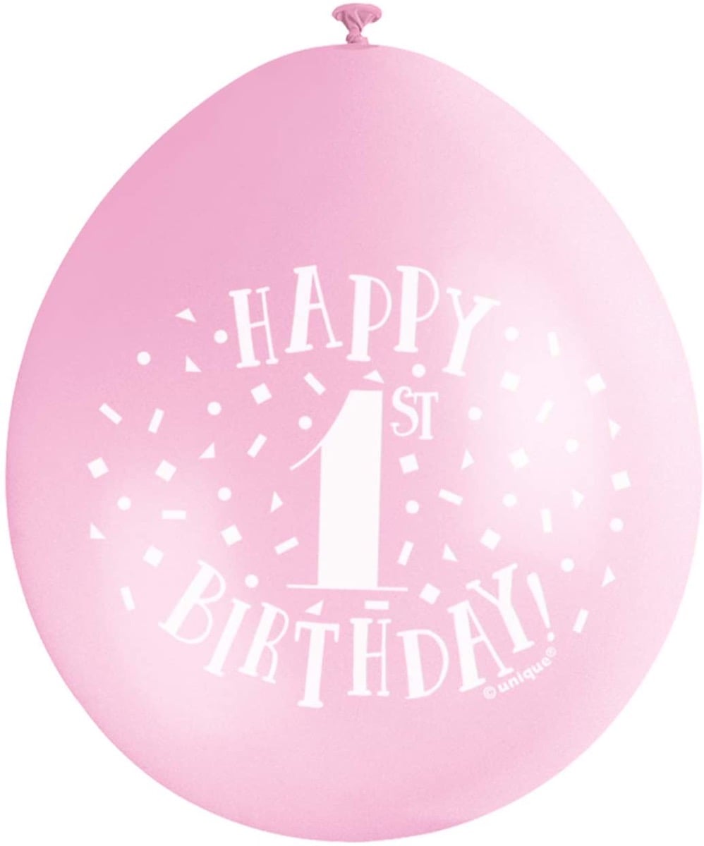Ballons 1st Birthday Rose (10pcs)
