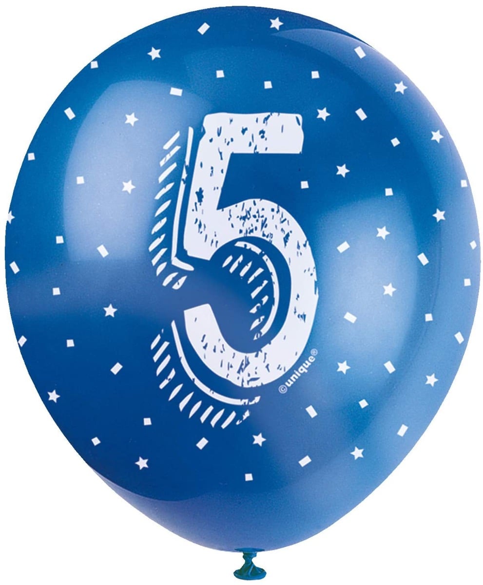 Ballons 5 ans Assortis 30cm (5pcs)