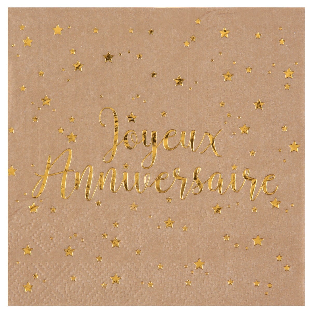 Serviettes Apéro "Joyeux Anniversaire" Kraft (20 pcs)