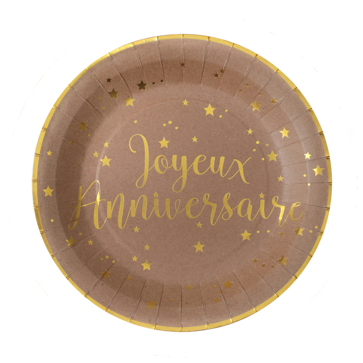 "Joyeux Anniversaire" plates Kraft (10 pcs)