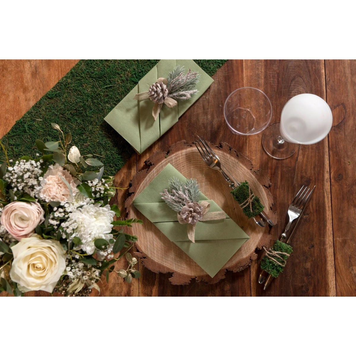 Serviettes Olive Airlaid 40x40cm (20pcs)