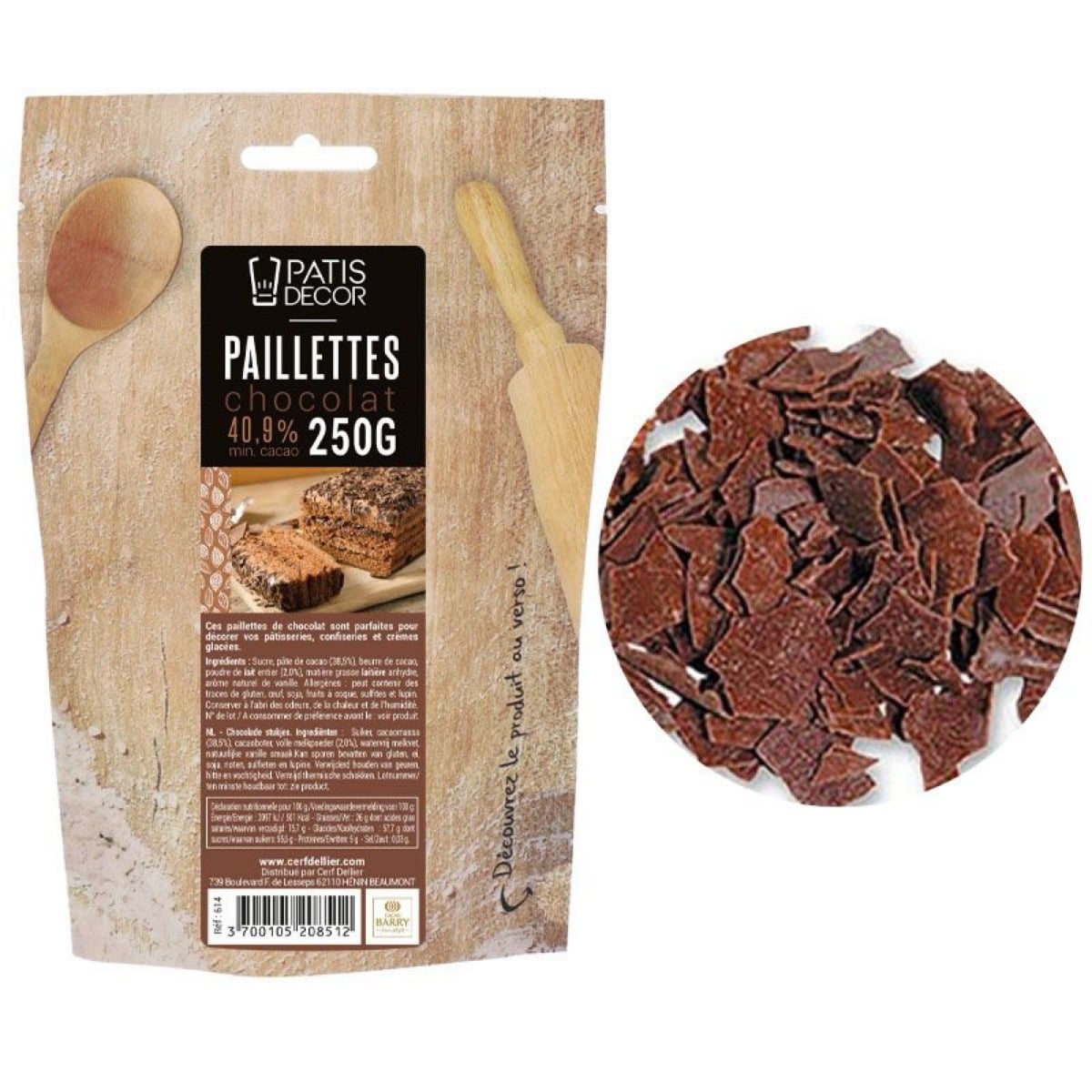 Paillettes de chocolat 250g