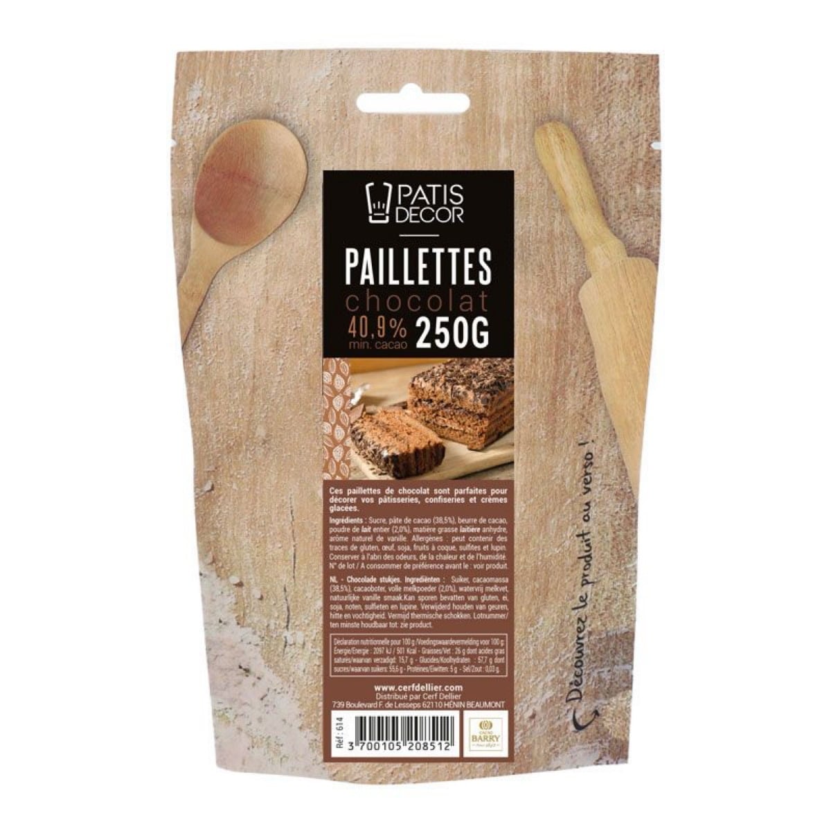 Paillettes de chocolat 250g