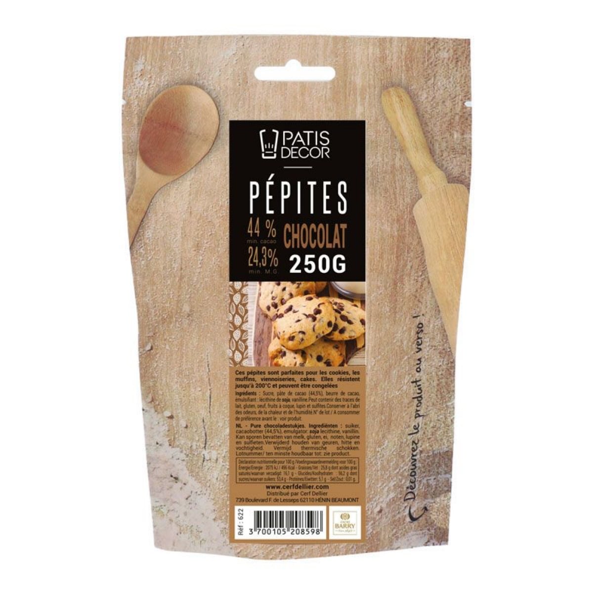 Pépites de chocolat 44% (250g)