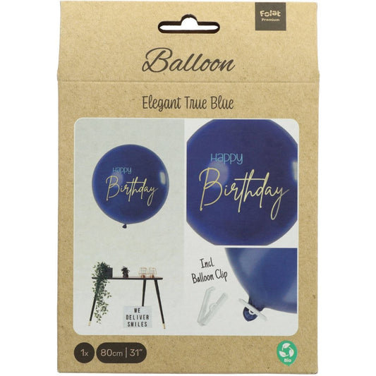 Ballon - Happy Birthday - Bleu (80cm)