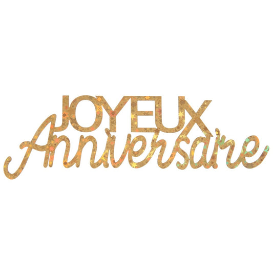Décos à parsemer Joyeux Anniversaire Or (2pcs)