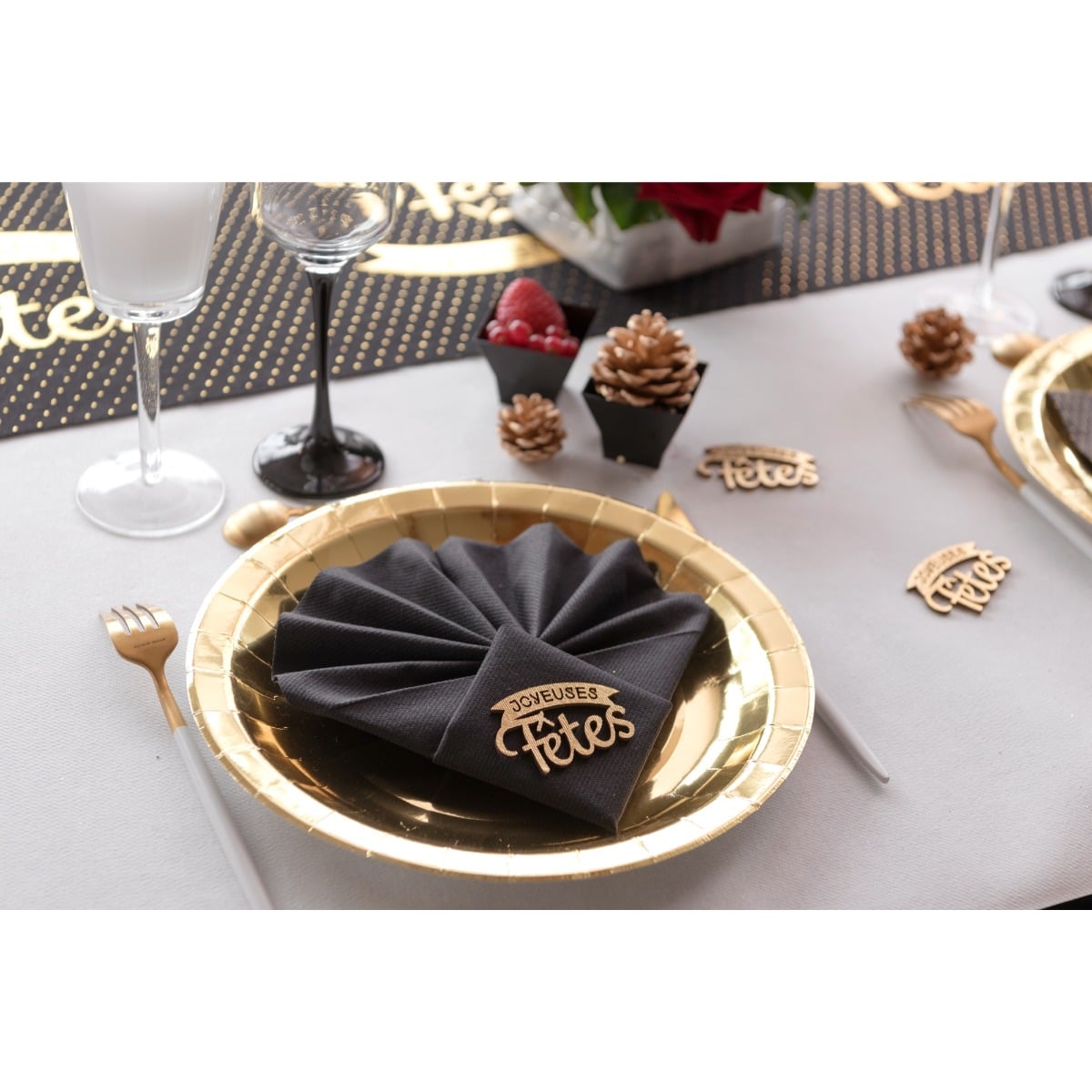 Serviettes Noir Airlaid 40x40cm (20pcs)