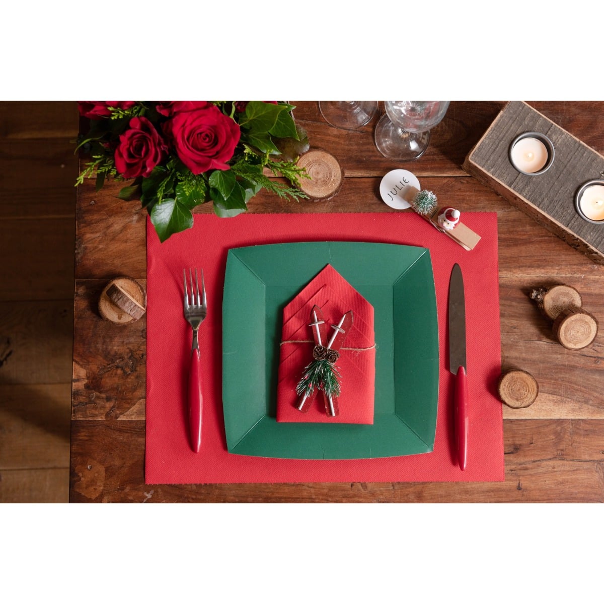 Serviettes Rouges Airlaid 40x40cm (25pcs)