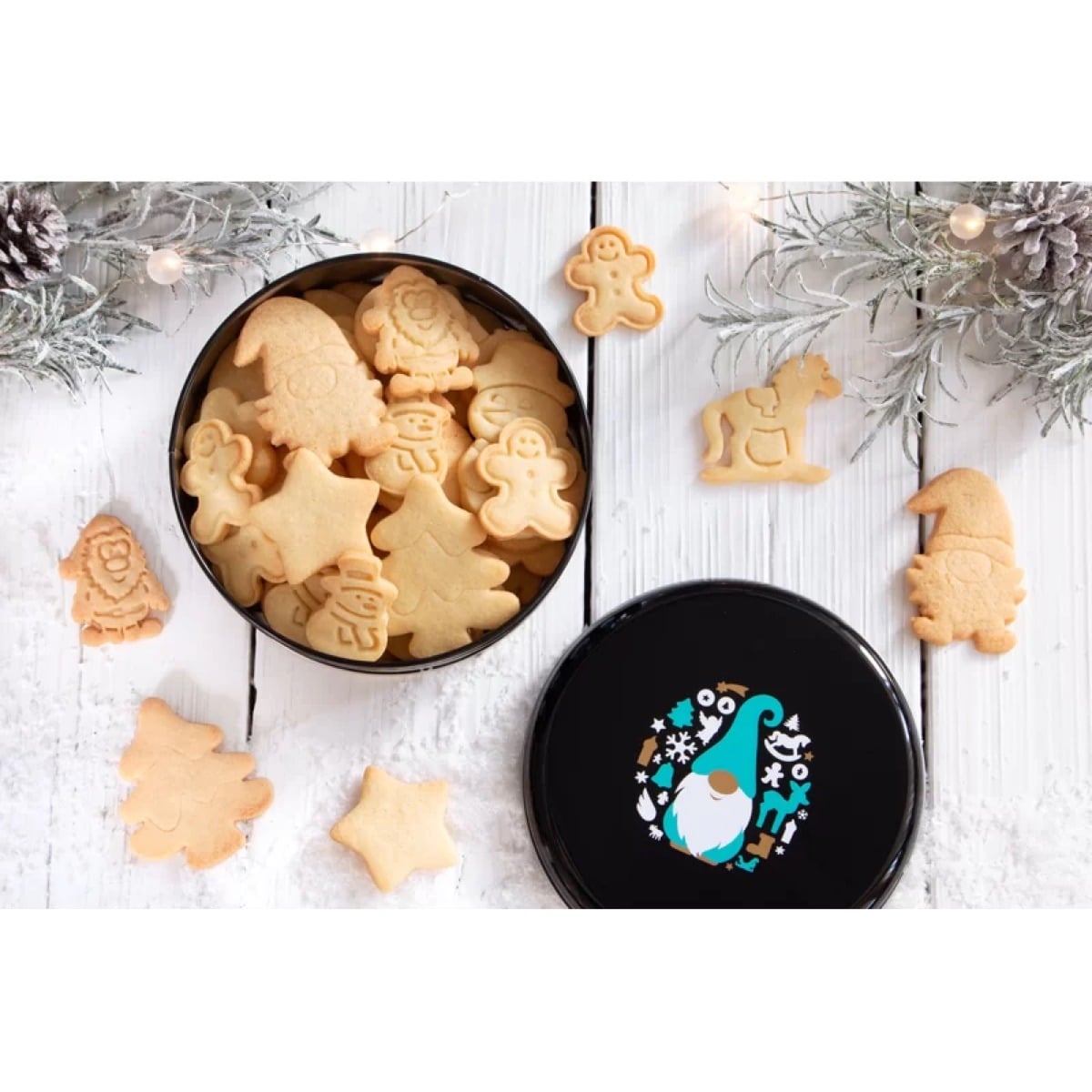 Boîte à biscuits ronde - Gnomes 16.5cm