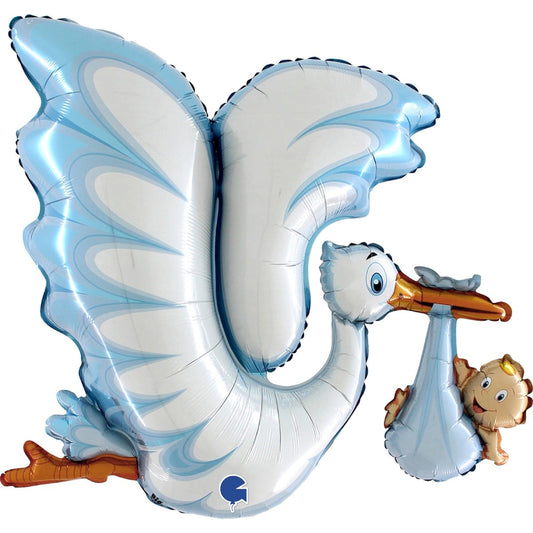 Ballon alu - Cigogne bleue