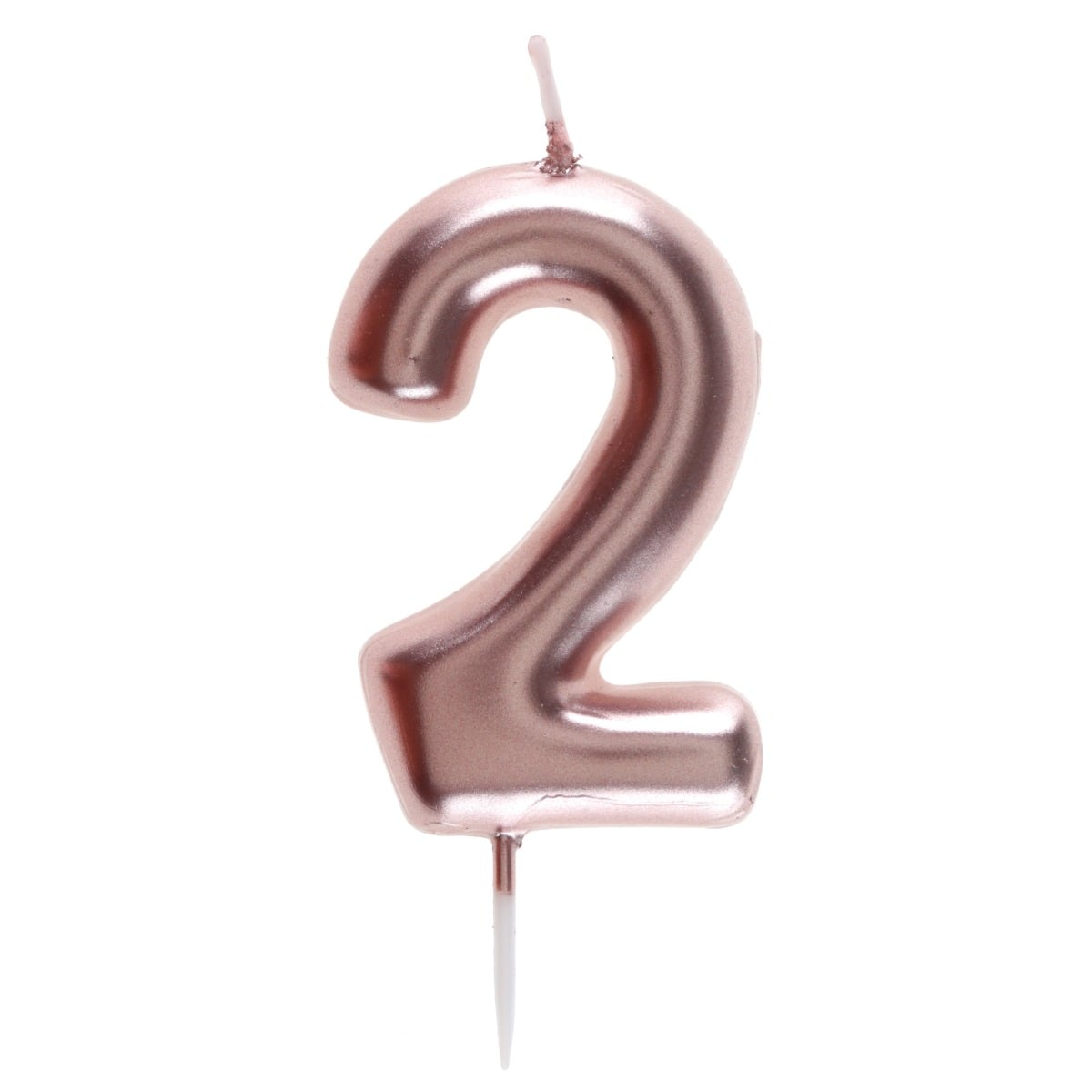 Bougie Chiffre 2 - Rose gold (9cm)