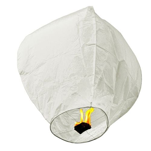 Montgolfière Céleste Blanche - Ignifugée et Biodégradable Ø1m