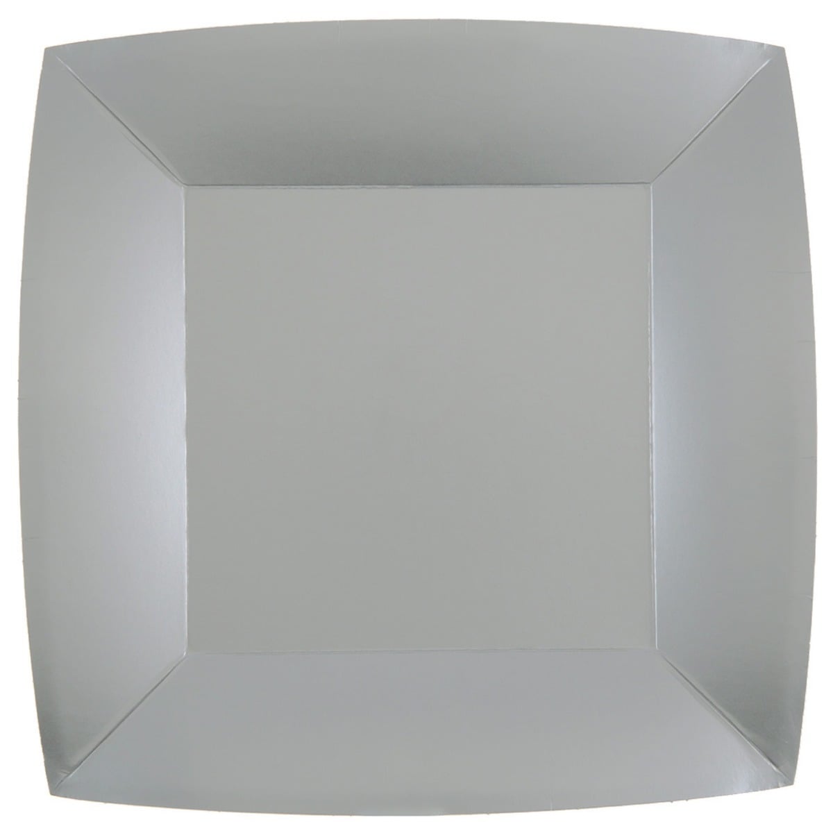 Assiettes carrées Argentées 23cm (10pcs)