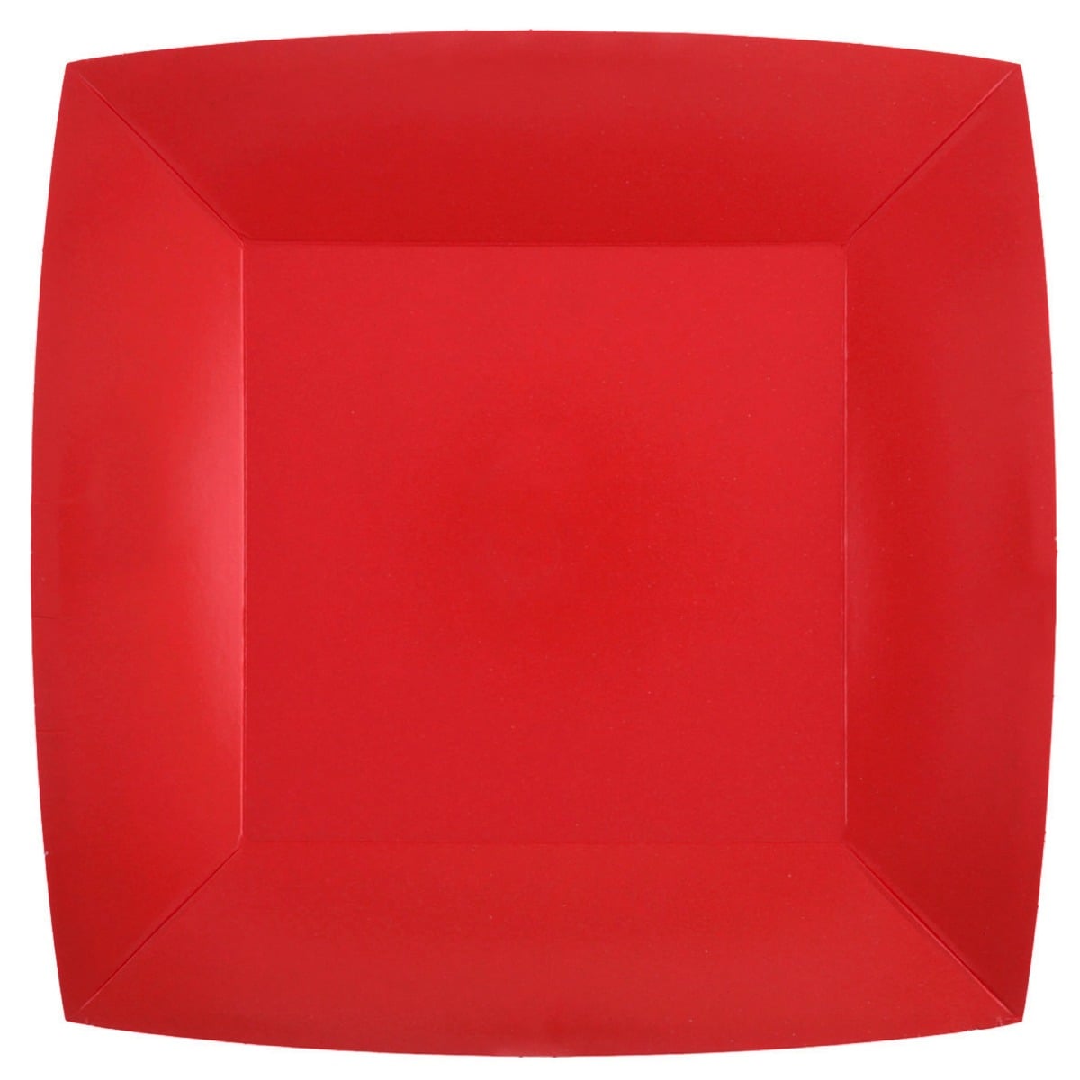 Assiettes carrées Rouge 23cm (10pcs)