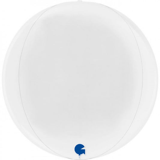 Ballon Alu Globe 4D - Blanc (29cm)