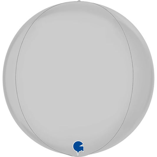 Ballon Alu Globe 4D - Blanc Satin (38cm)