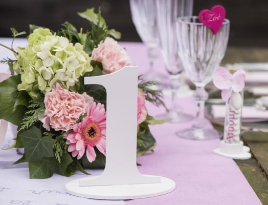 Marque-Table Chiffre Blanc