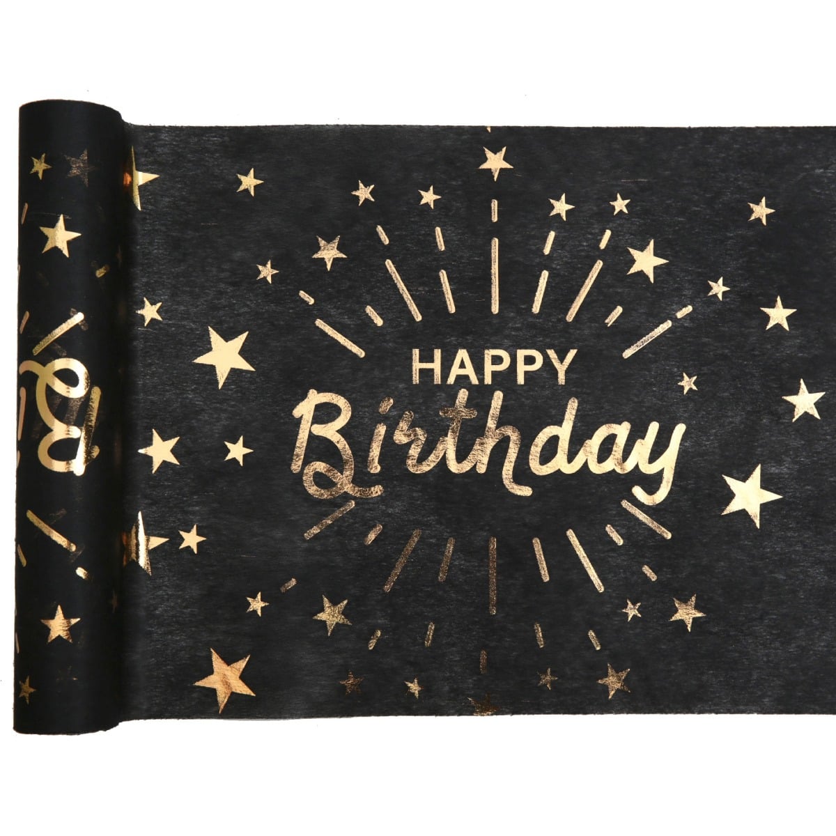 Chemin de table - Happy Birthday - Noir (5m)