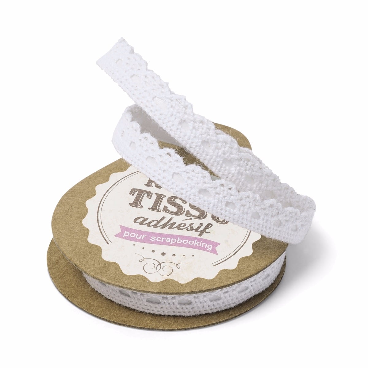 Ruban dentelle adhésive 1cm - Blanc