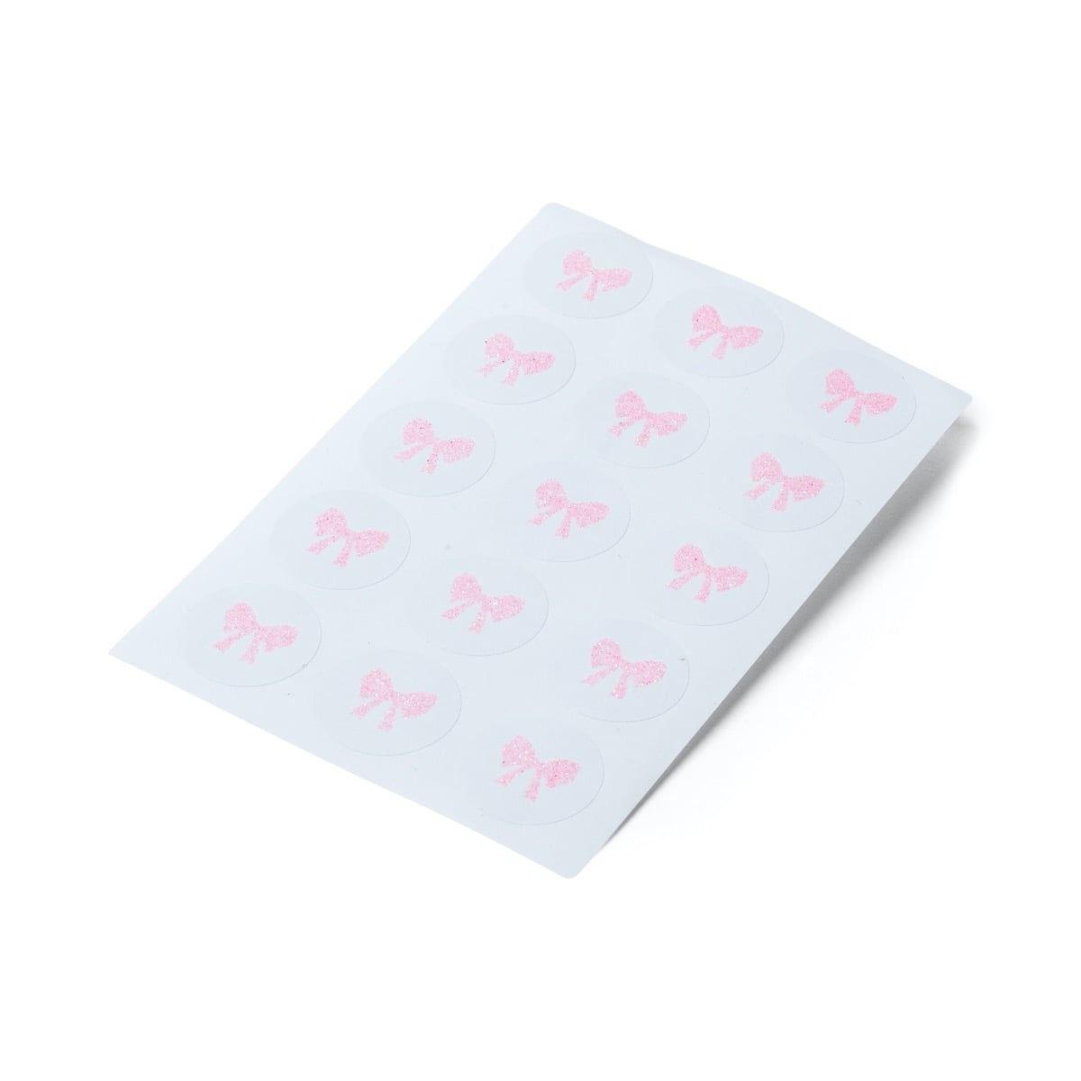 Autocollants Noeuds rose pailleté (60pcs)