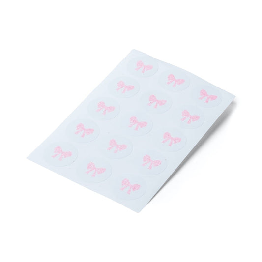 Autocollants Noeuds rose pailleté (60pcs)