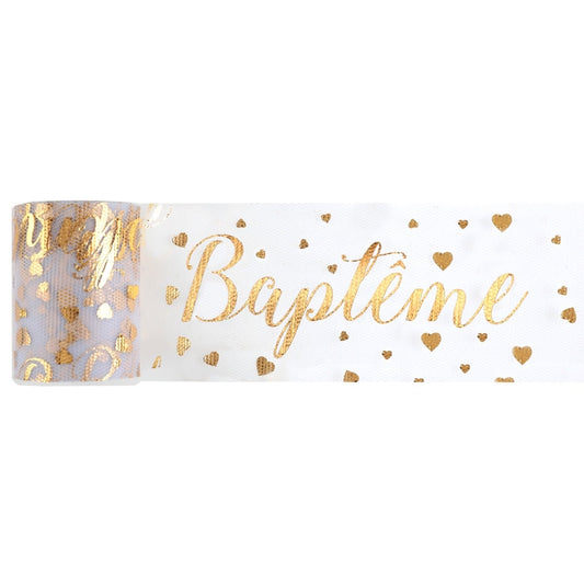 Ruban tulle - Baptême