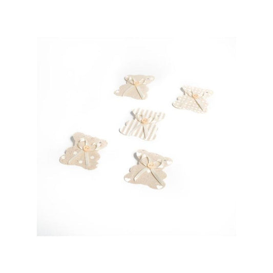 Etiquettes - Ourson - Lin et blanc (10pcs)