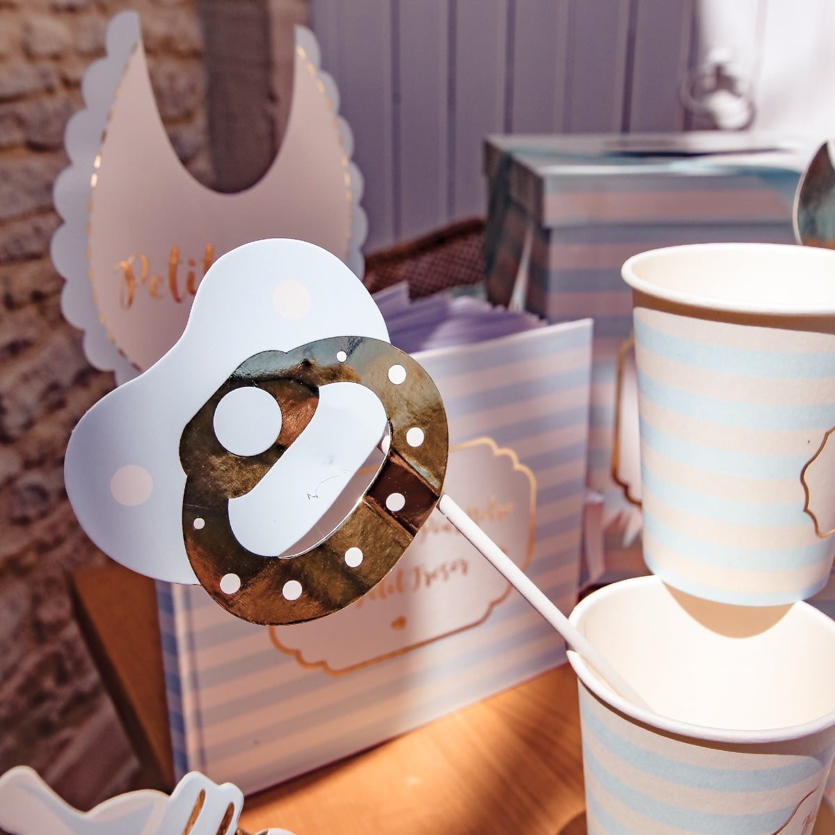 Kit Photo booth Baby Shower - Garçon (11pcs)