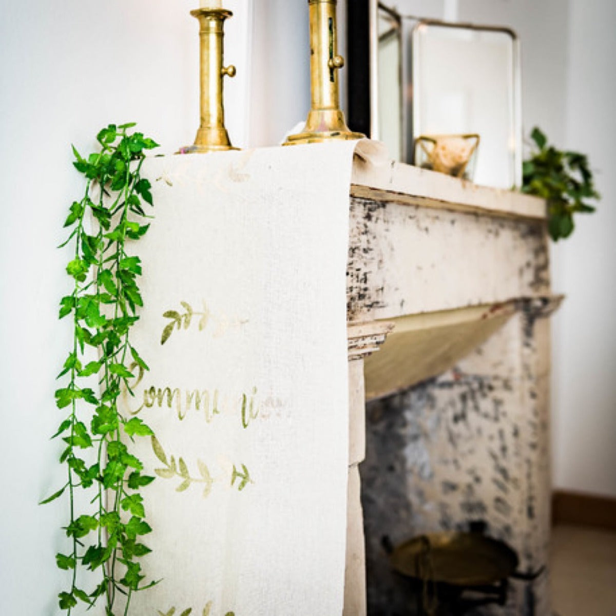 Chemin de table en lin - Communion (5m)