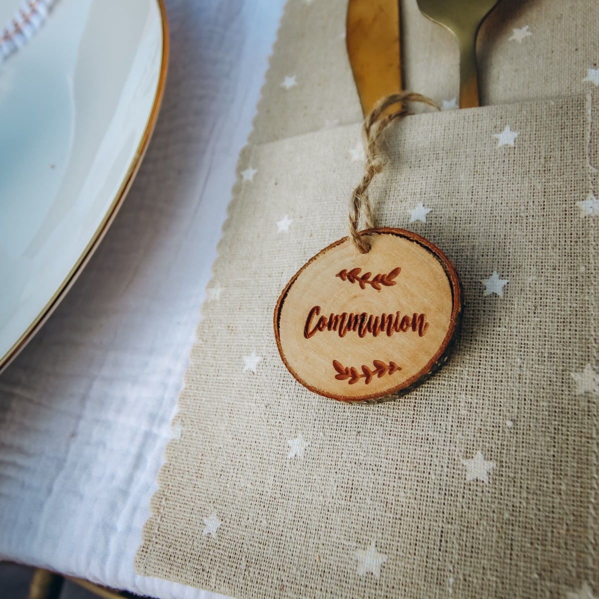 Rondins en Bois Décoratifs - Communion (lot de 4)