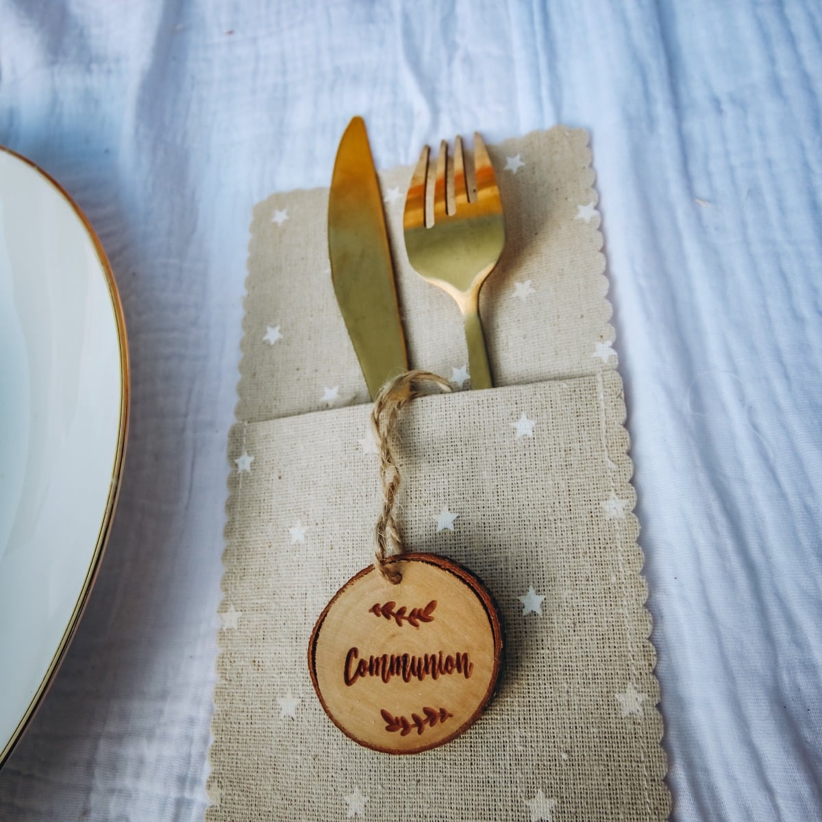 Rondins en Bois Décoratifs - Communion (lot de 4)