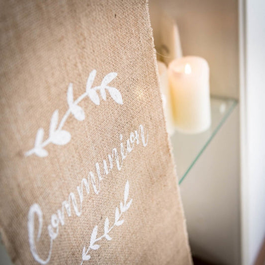 Chemin de table en jute - Communion (5m)