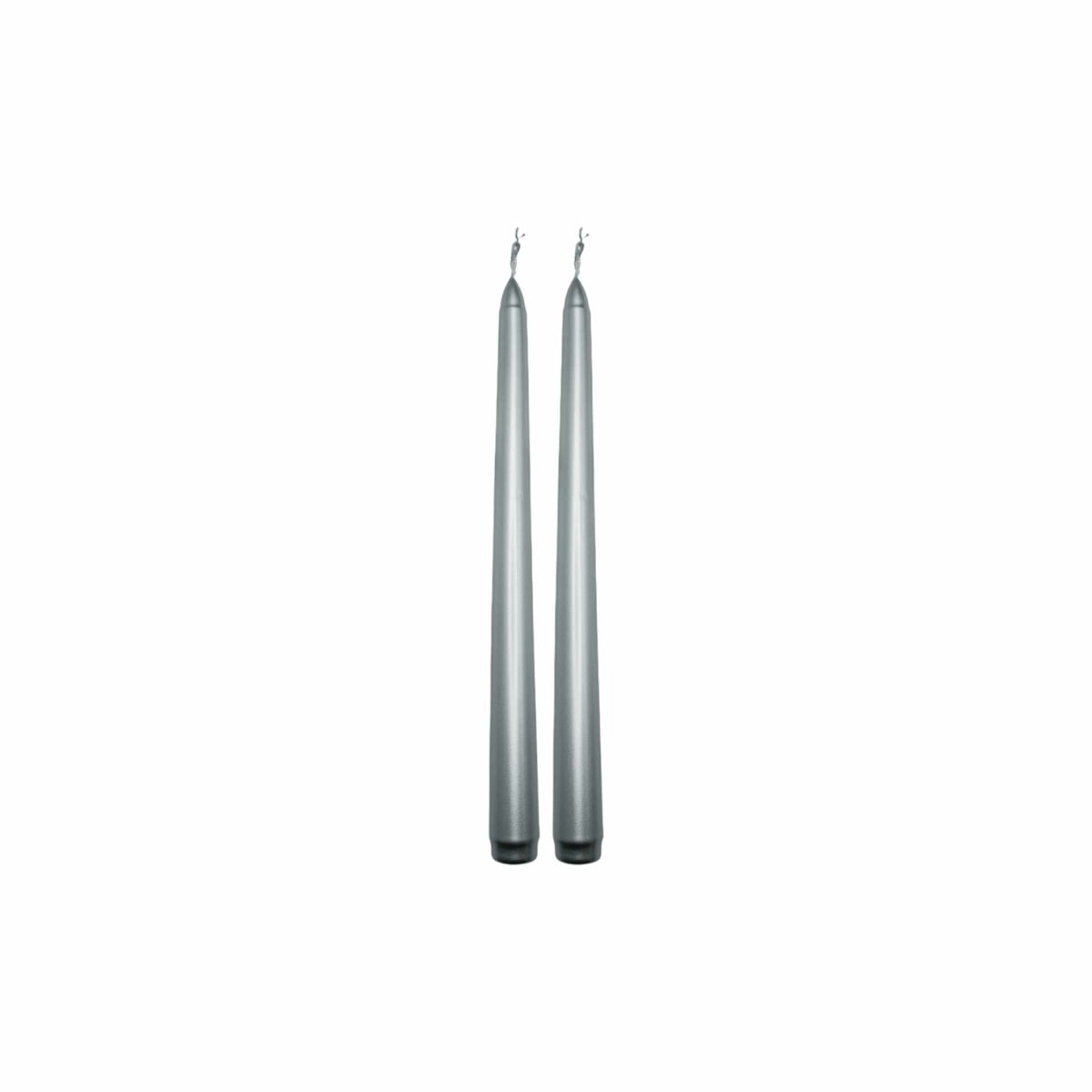 Bougies Chandelier Argent Métallisé 25cm (2pcs)