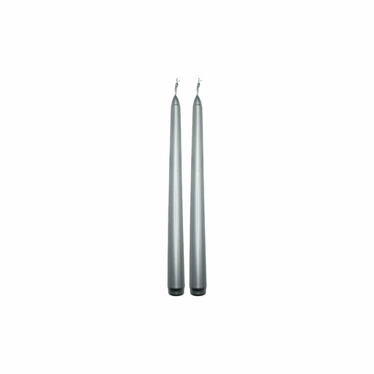 Bougies Chandelier Argent Métallisé 25cm (2pcs)