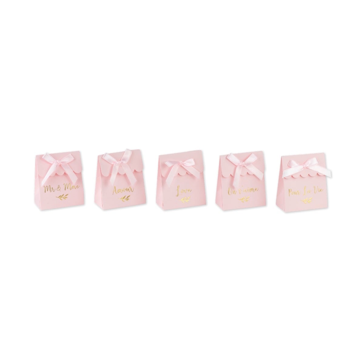 Boites roses Mots dorés (10pcs)