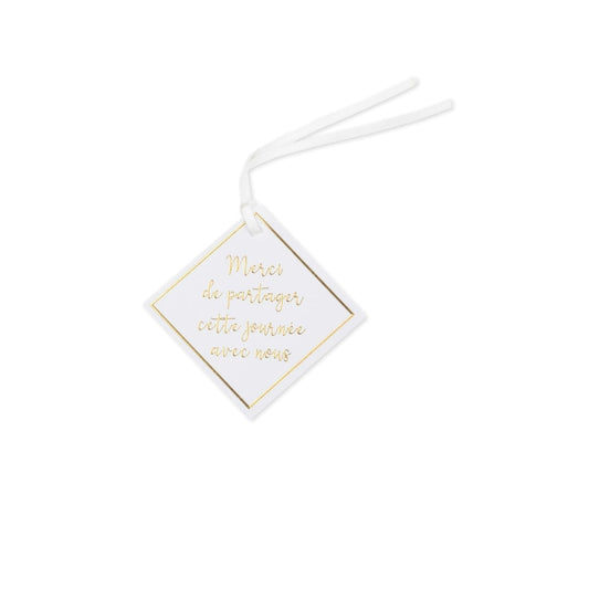 Etiquettes - Merci de partager cette journée - Blanc (10pcs)