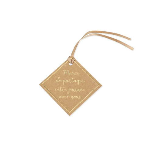 Etiquettes - Merci de partager cette journée - Kraft (10pcs)