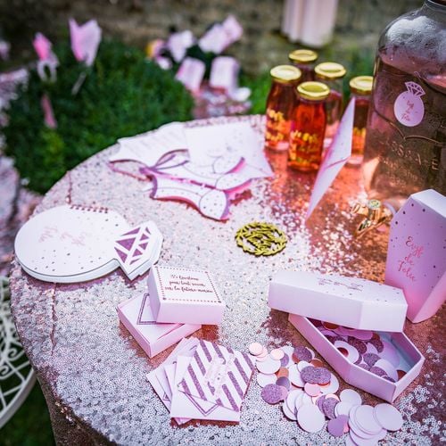 Confettis Ronds Rose, Rose gold et Paillettes