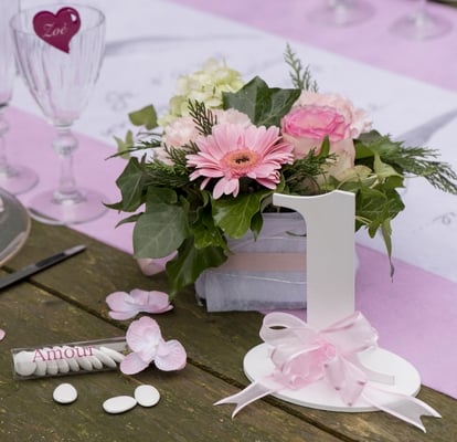 Marque-Table Chiffre Blanc