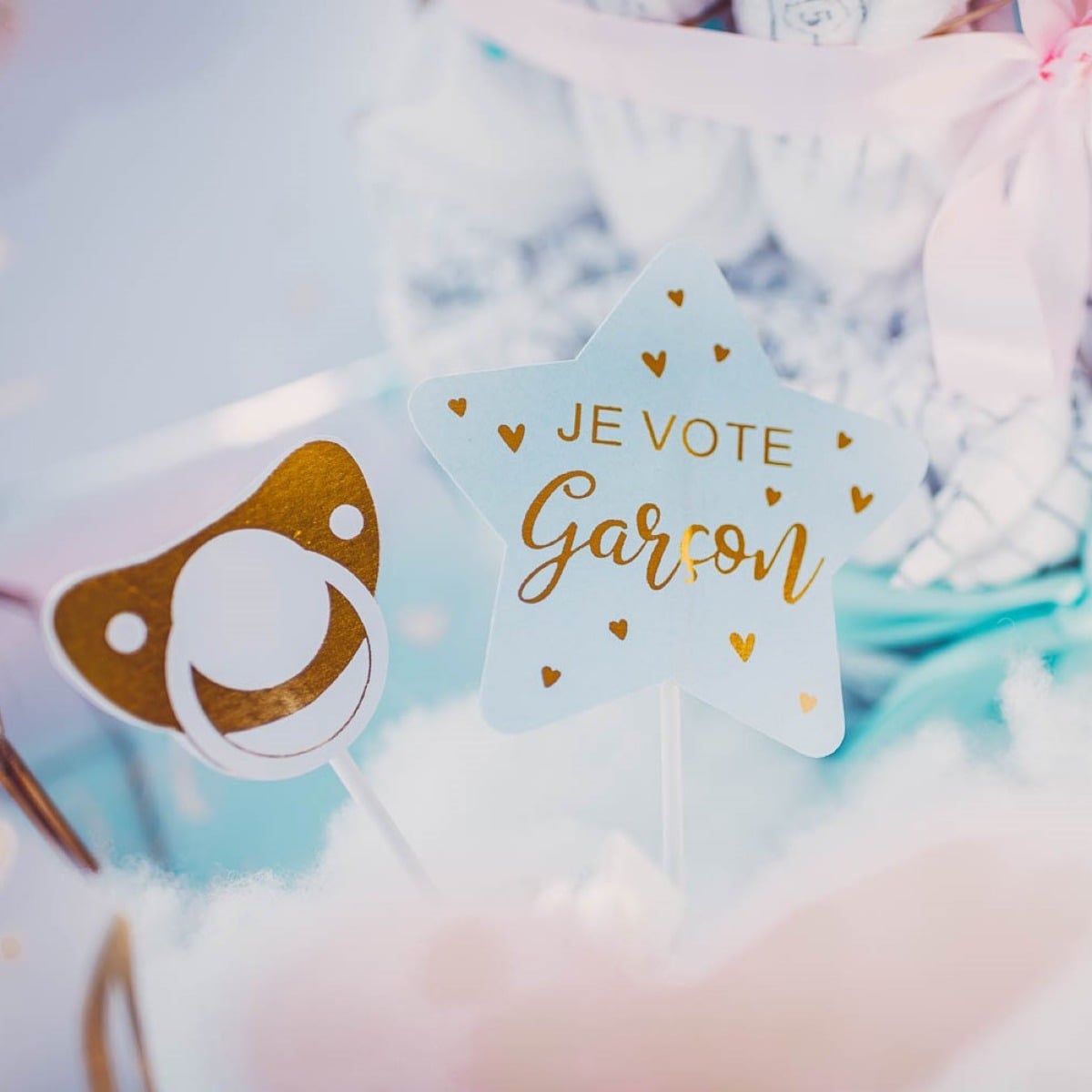 Kit Photo booth Baby Shower - Fille ou Garçon (12pcs)