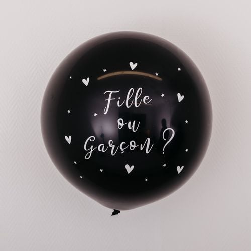 Ballon confetti "Fille ou Garçon ?" - Bleu