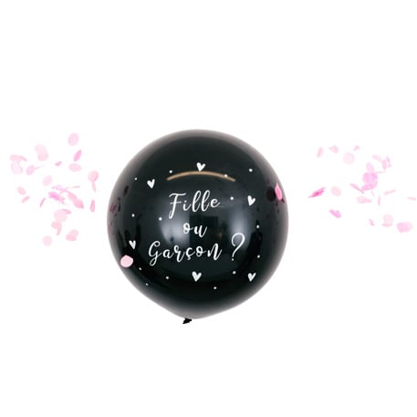 Ballon confetti "Fille ou Garçon ?" - Rose
