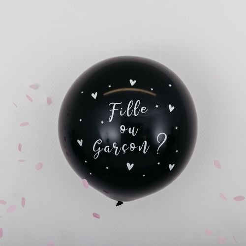 Ballon confetti "Fille ou Garçon ?" - Rose