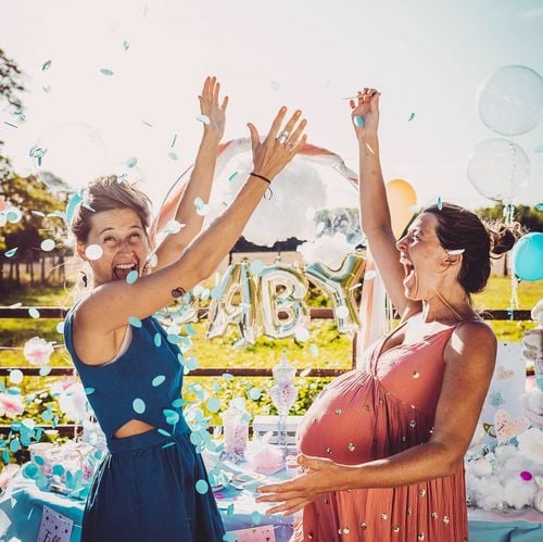 Ballon confetti "Fille ou Garçon ?" - Rose