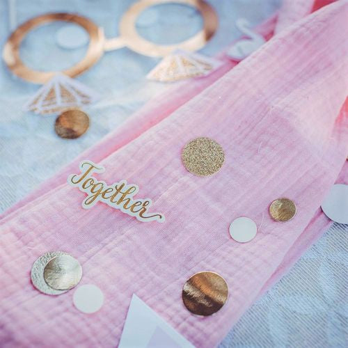 Confettis papier Ivoire, Or et paillettes Or (14g)