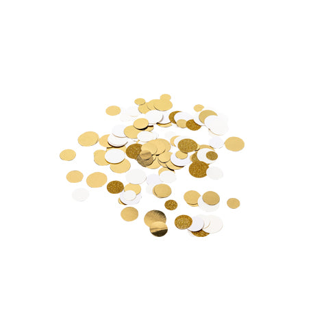 Confettis papier Ivoire, Or et paillettes Or (14g)