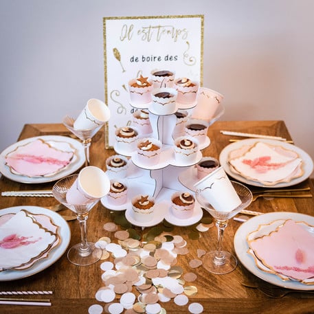 Assiettes Blanches liseré Or (8pcs)